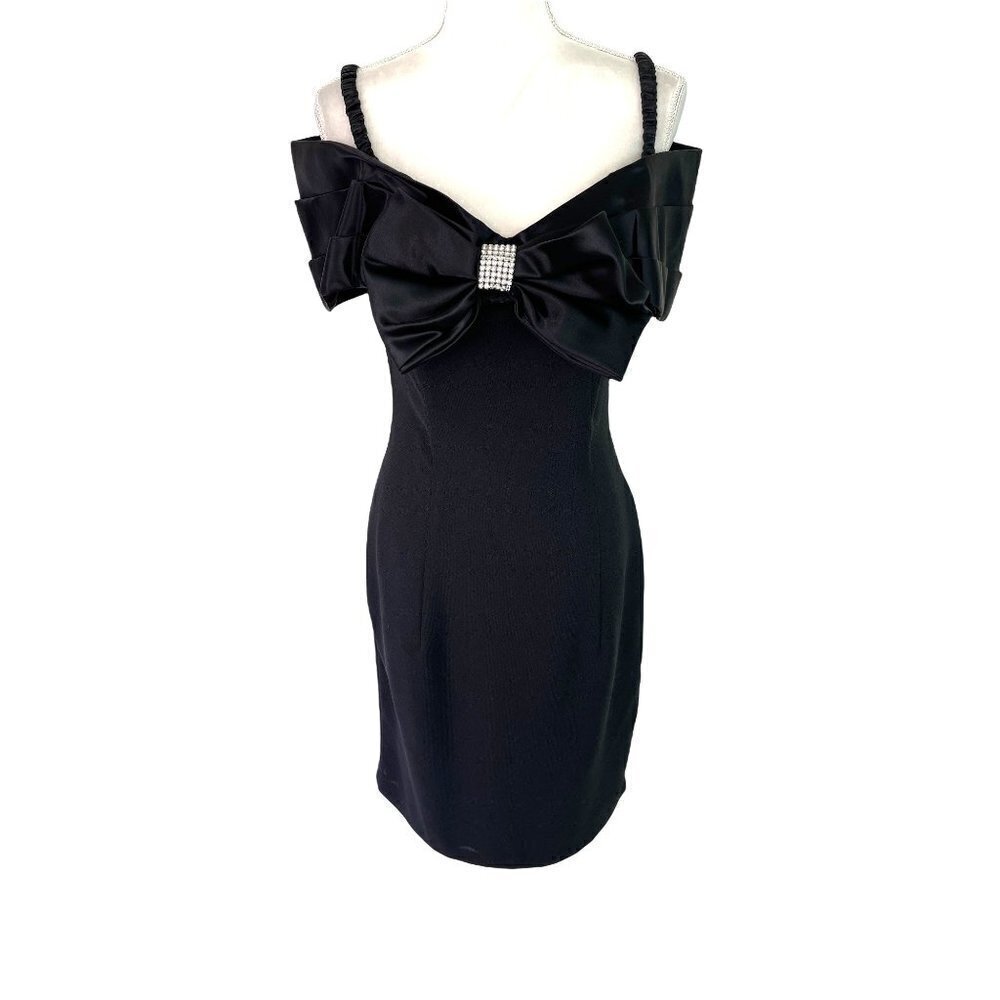 Shuet Young For HW Collection Dress Womens Size 9 10 Off The Shoulder Bow Front